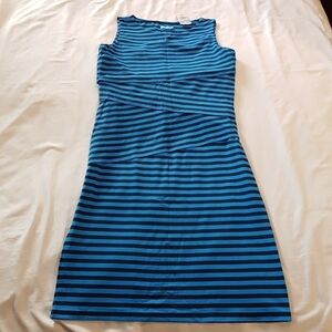 J. McLaughlin women's size small Nicola dress 2 tone blue stripe, NWT